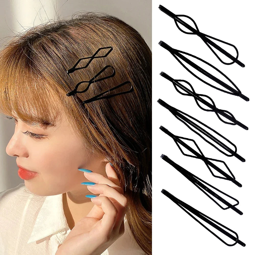 3/12Pcs Black Hair Clips Bobby Pins Wavy Hairpins Metal Barrettes Invisible Wave Hair alternate view