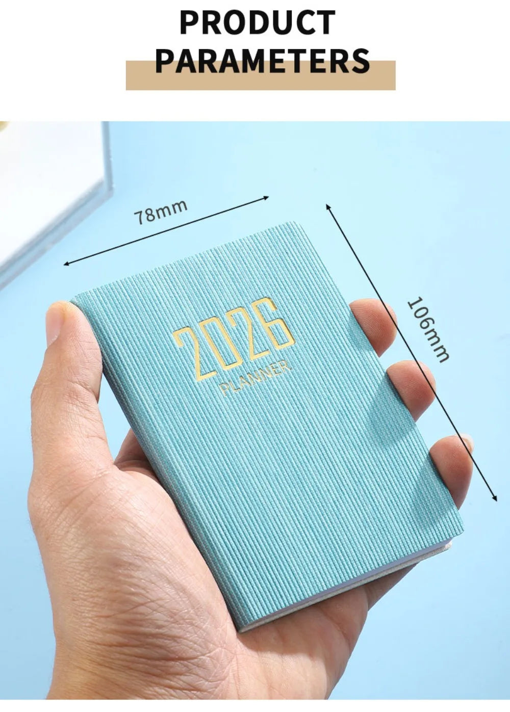 Portable A7 2026 Agenda Book – Pocket Weekly Planner with Calendar