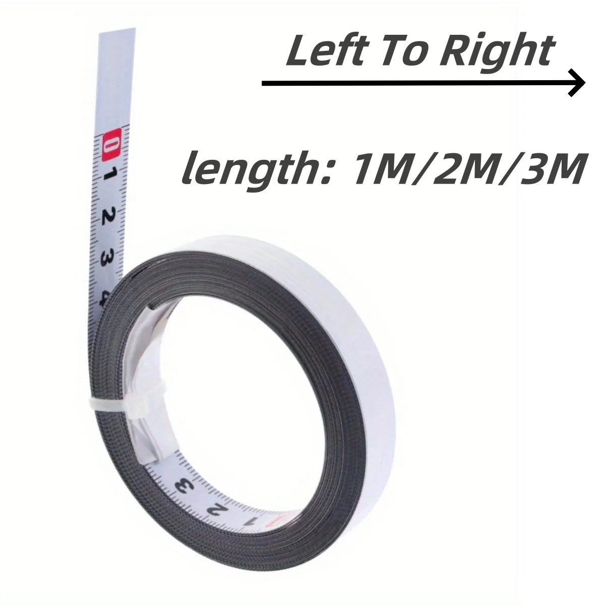Steel Adhesive Tape Measure, Imperial and Metric Scale Ruler Sticker, Left To Right R alternate view