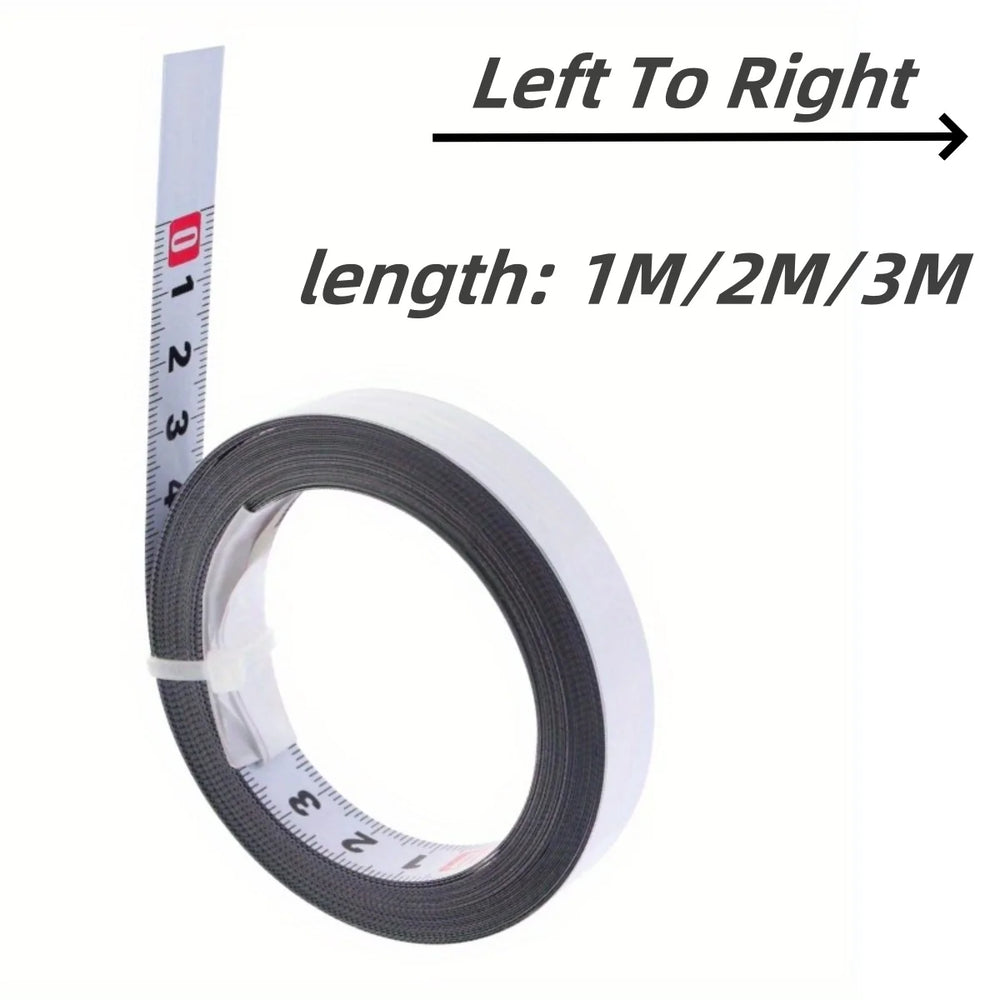 Steel Adhesive Tape Measure, Imperial and Metric Scale Ruler Sticker, Left To Right R alternate view