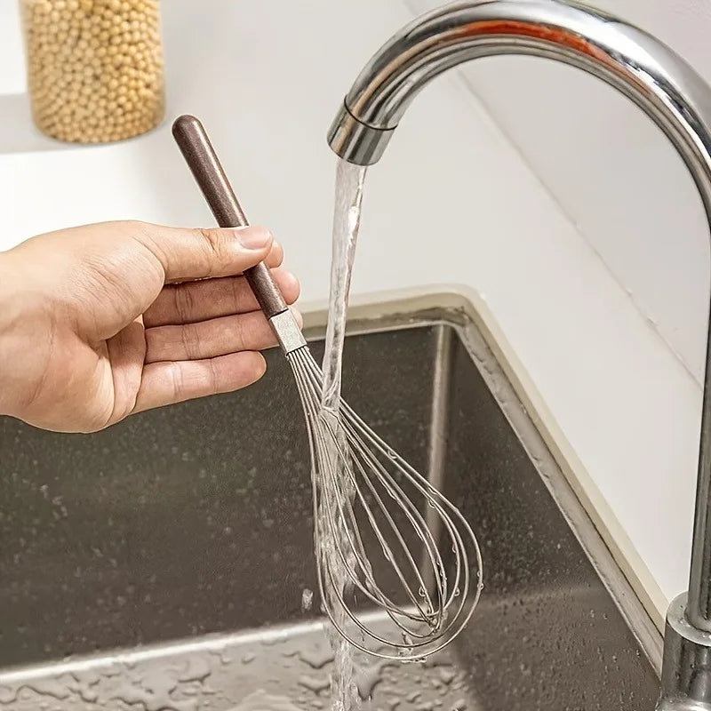 Stainless Steel Egg Beater | Manual Household Wooden Handle Mixer lifestyle view