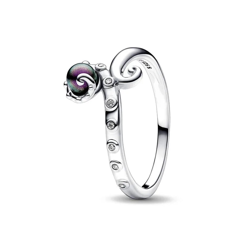 Hot Selling 925 Silver Blue, Green, Heart-Shaped Square Ring Suitable For Women's Exquis detail view
