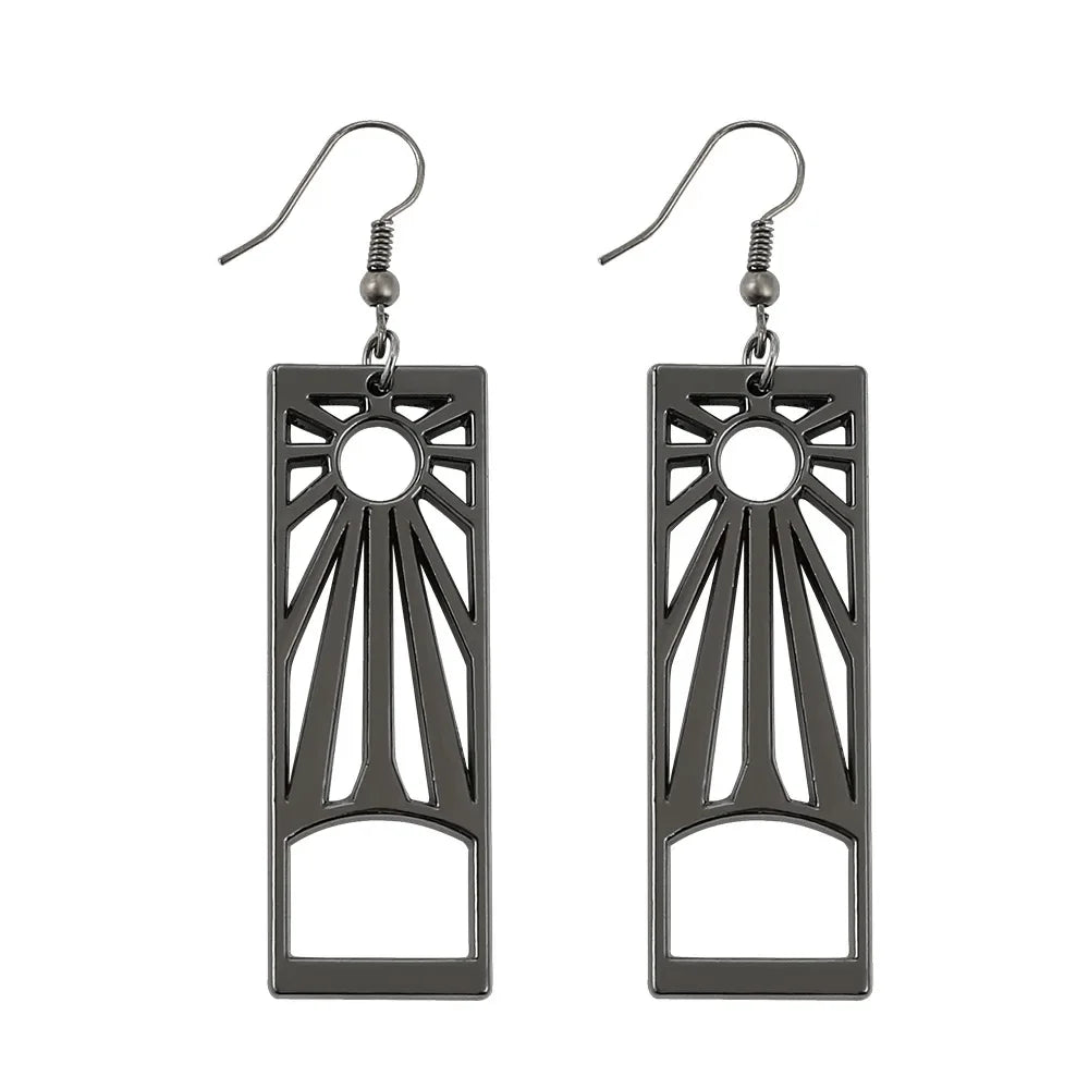 New Demon and The Slayer Metal Earring Trendy Cartoon Movie Series Dangle Earring J additional angle