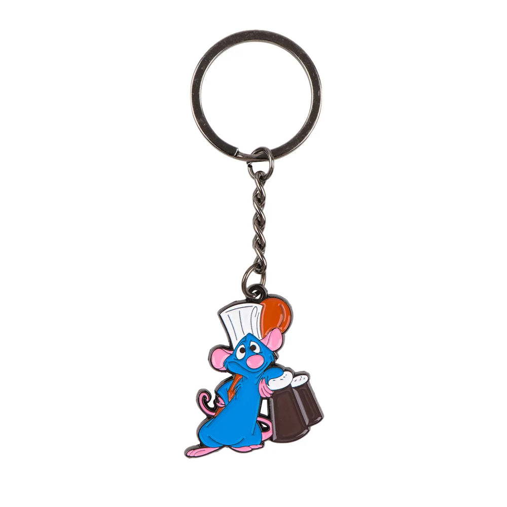 Vintage Motorcycle Keychain | Cartoon Metal Keyring for Backpack close-up view