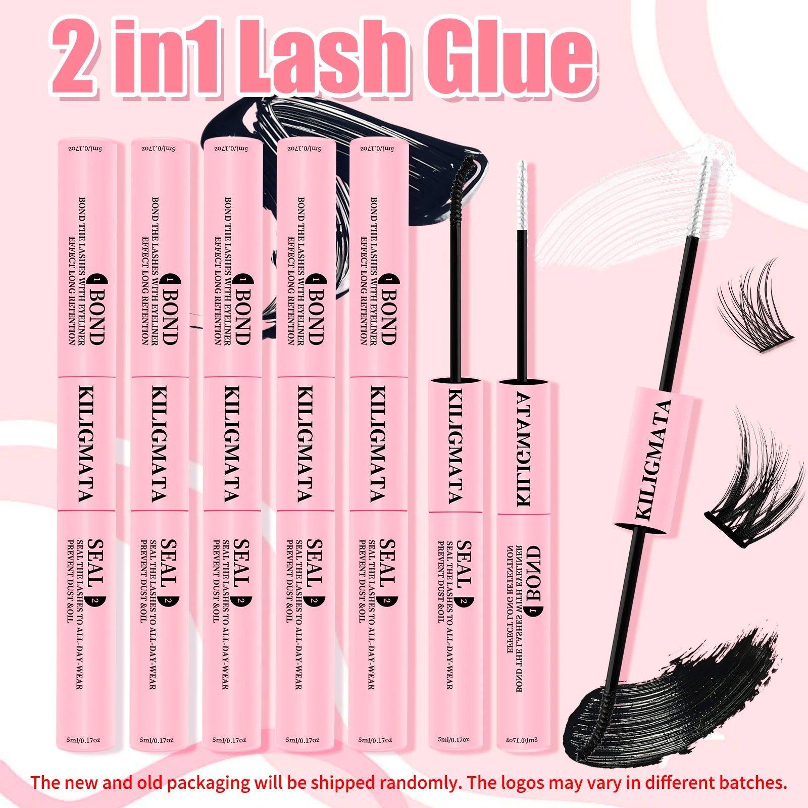 10ml Cluster Lash Glue Waterproof Sweatproof Black Eyelash Adhesive Quick-Dry Clusters Hold up to 72 Hours