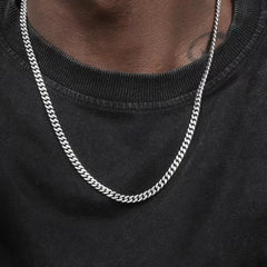 Hip Hop Cuban Chain Necklace Rock Stainless Steel Basic Chain Men Necklace Simple Neckla detail view