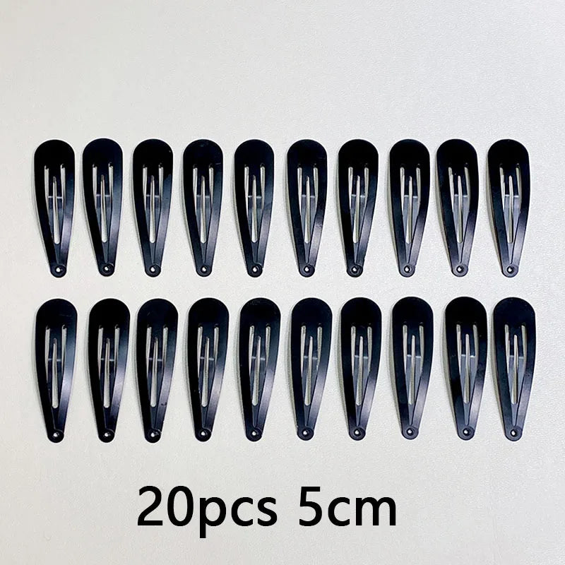 10/20/30pcs/set Women Silver Gold Black Waterdrop Shape Basic Alloy Hair Clips BB Hai alternate view