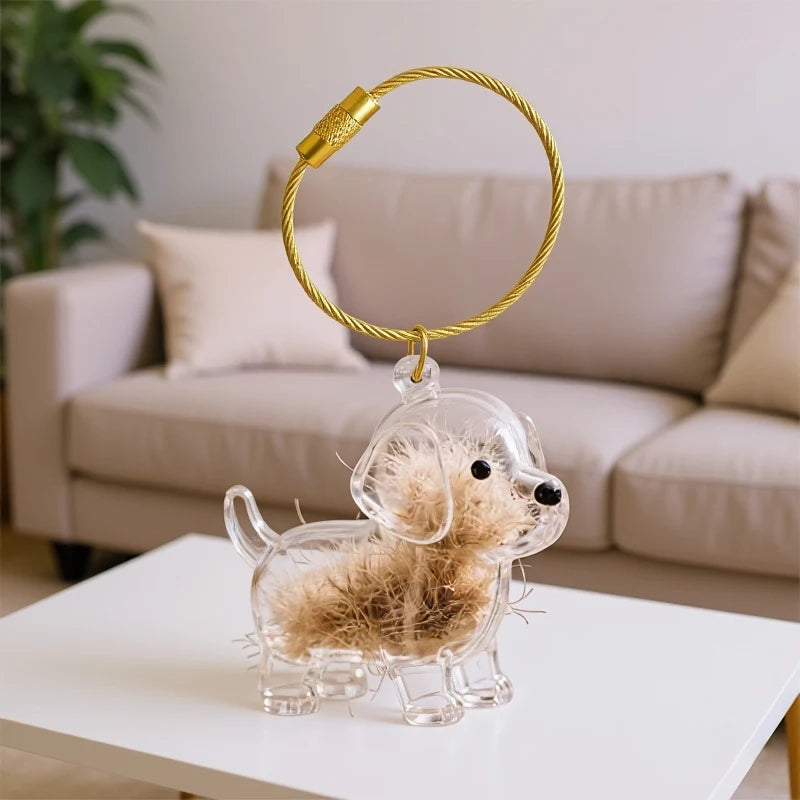 Clear Puppy Hair Memorial Keepsake Capsule Pet's Dog Fur Container DIY Pendant Keyc additional angle