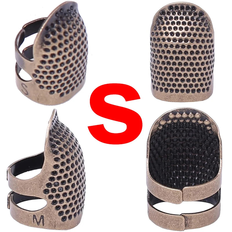 Metal Adjustable Sewing Thimble Sewing Finger Protection Cover Thimbles Cap Shield Ri alternate view