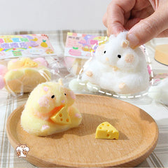Cute Hamster Squeeze Toy - Silicone TPR Fidget Sensory Stress Relief Gift for Kids & Adults, Fun Dec
