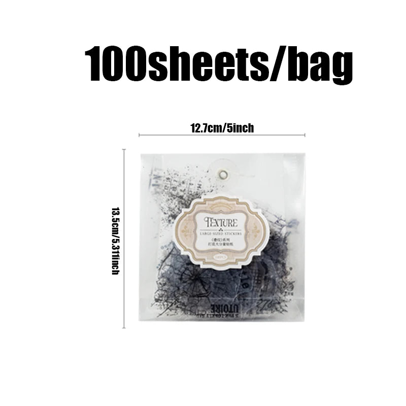 Mr. Paper 100pcs/bag Stacked Pattern Series Notebook Materials Base Large Quantity additional angle