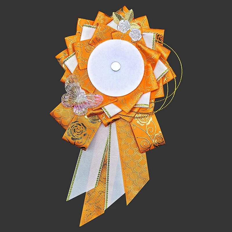 Ribbon Cosplay Ita Bags Rosette Protection Flower Pin Holder Badge Base Accessoriesray close-up view