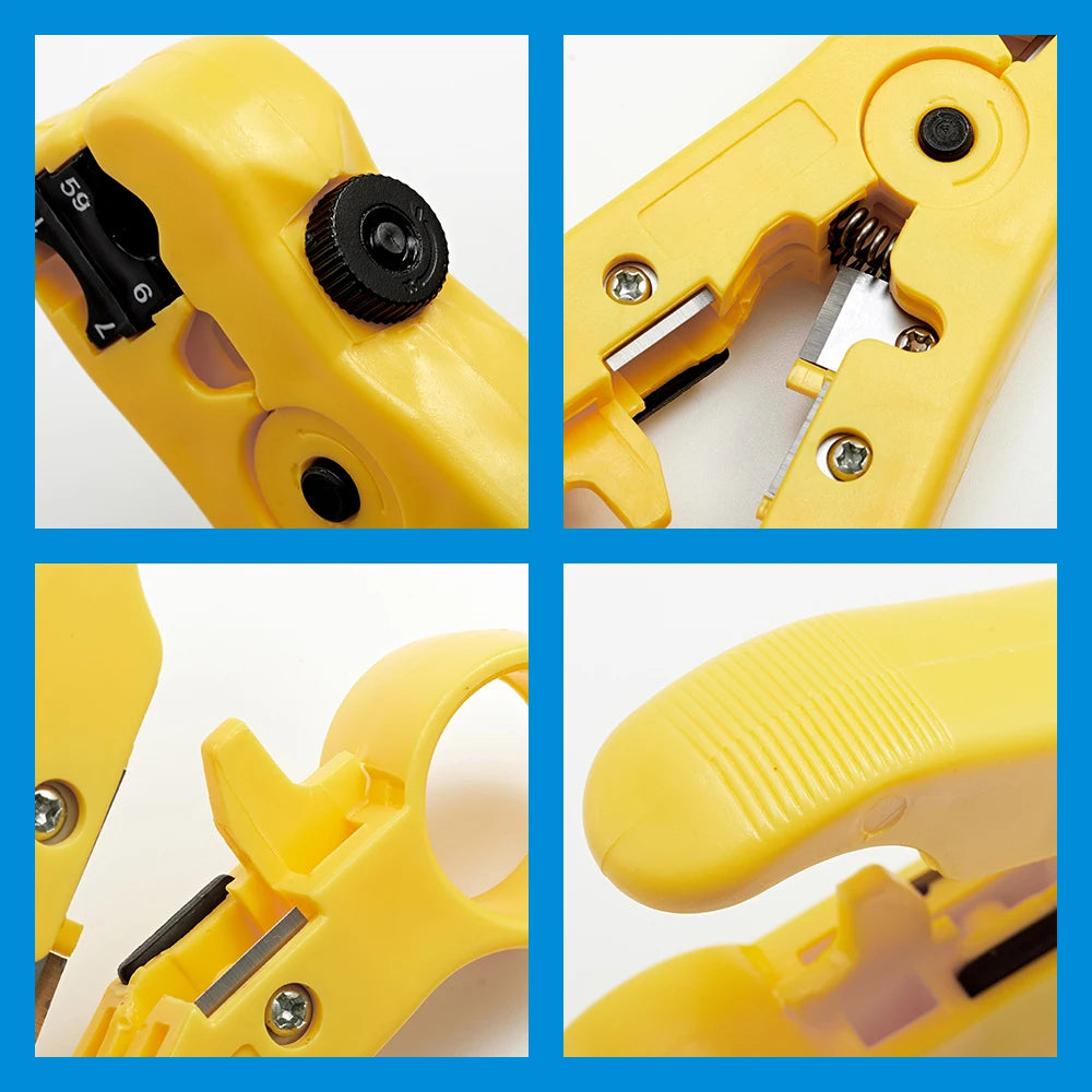Multi-Functional Coaxial Cable Stripping Pliers | Wire Stripper Tool for UTP/STP RG59 close-up view