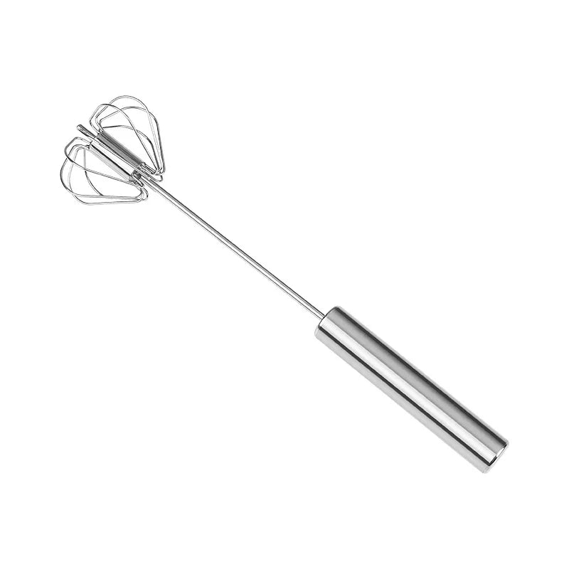 Stainless Steel Manual Egg Beater | Semi-Automatic Rotary Cream Blender for Baking alternate view