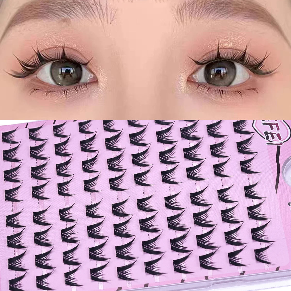 Self Adhesive Glue-free lash Clusters Fake Eyelashes Segmented Home DIY Individual Ha lifestyle view