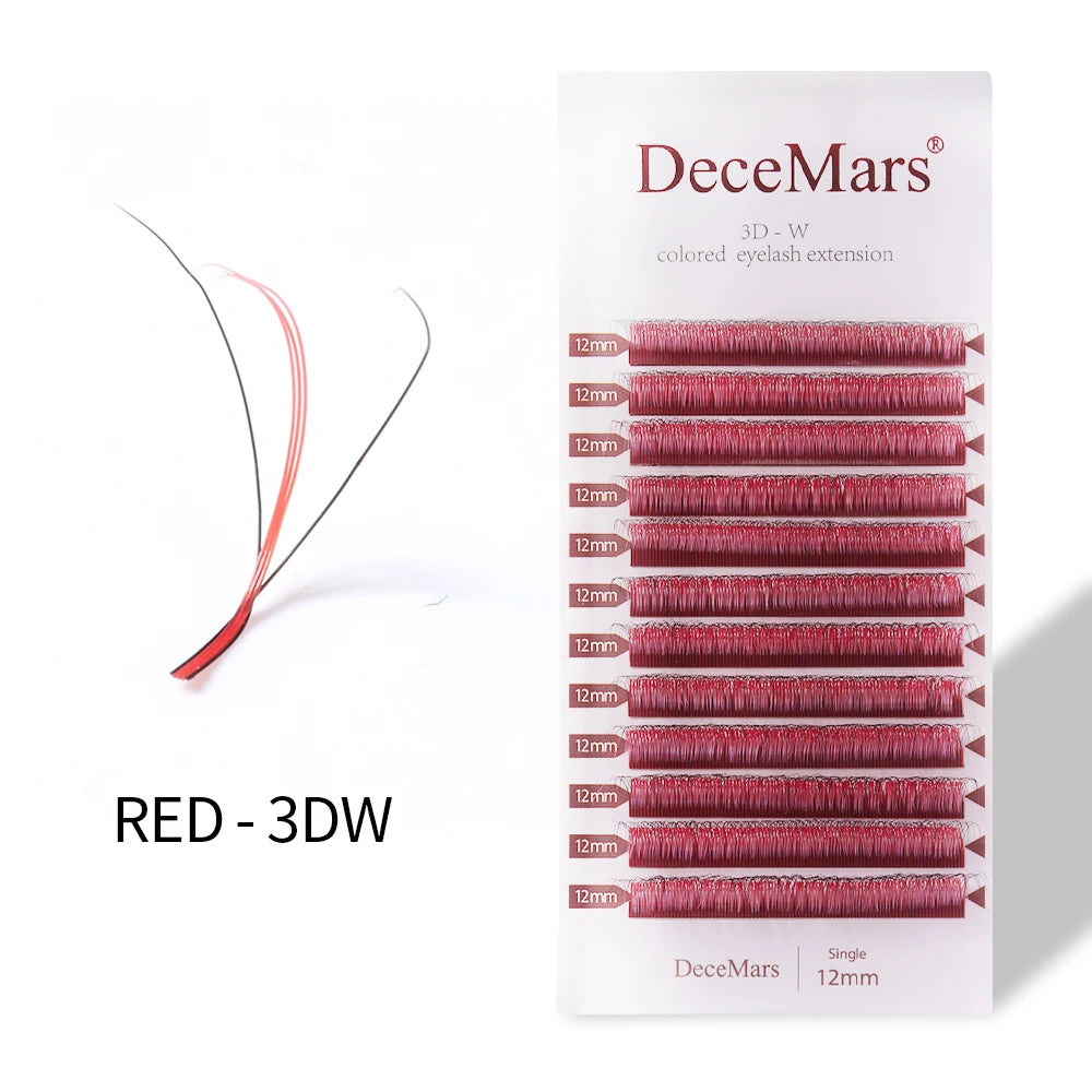 DeceMars 3D W-Shaped Colored Eyelashes | Salon-Grade Lash Extensions detail view