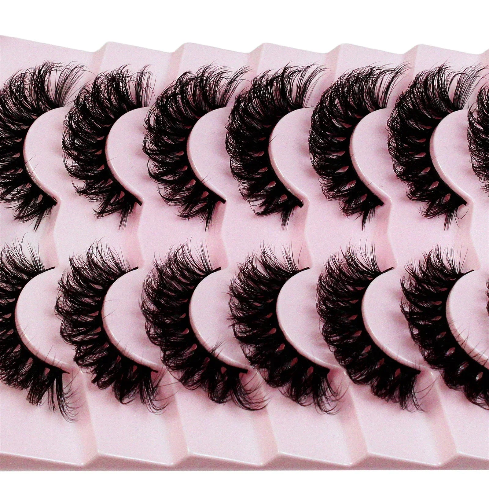 7 Pairs False Eyelashes Wispy Lashes Natural Look Fake Eyelashes Cat Eye Lashes Faux lifestyle view