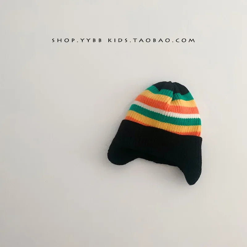 Baby Bear Ear Protection Hat | Winter Thickened Warm Knitted Hat for Children alternate view