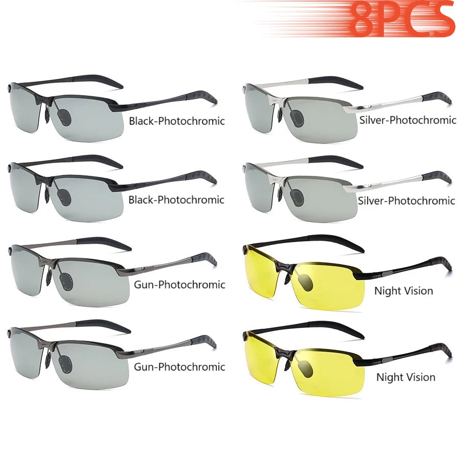 Sunglasses Driving Fishing Chameleon Glasses Change Color Sun Glasses Day Night Vision close-up view