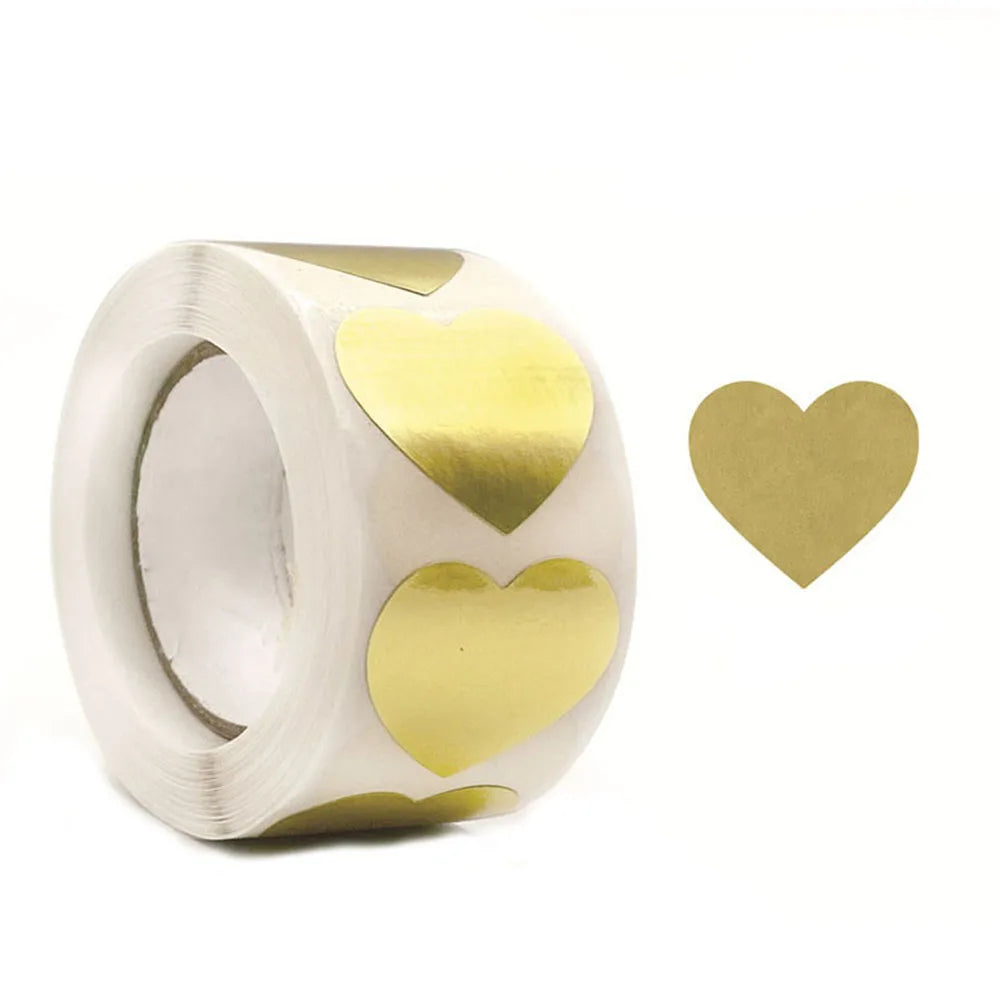Heart Thank You Stickers | Small Roll Packaging Stickers for Photocard Decor detail view
