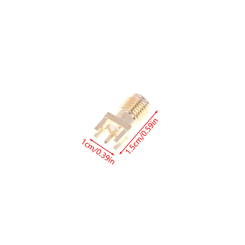 SMA Female Jack PCB Edge Mount Adapter Connector | 10-Pack Gold Plated RF Coaxial C additional angle