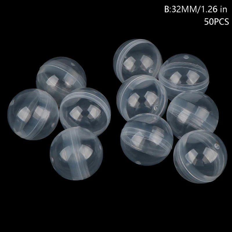 50pc Mini Clear Plastic Capsules | Gashapon Surprise Balls for Vending Machines & D additional angle