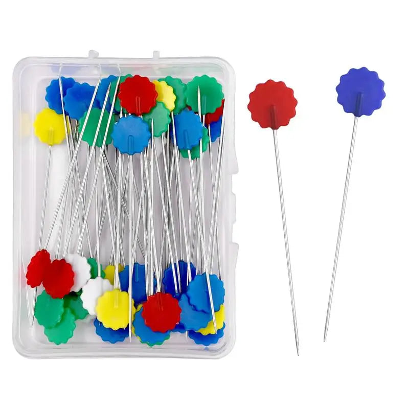 100/50Pcs Patchwork Pins Dressmaking Pins Sewing Embroidery Tools Needle Fixed Metal B close-up view