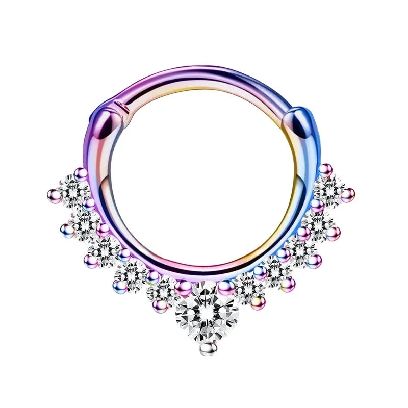 EVISPOL 1-4Pcs 16G Stainless Steel Colourful Septum Nose Ring for Women Men Hypoaller alternate view