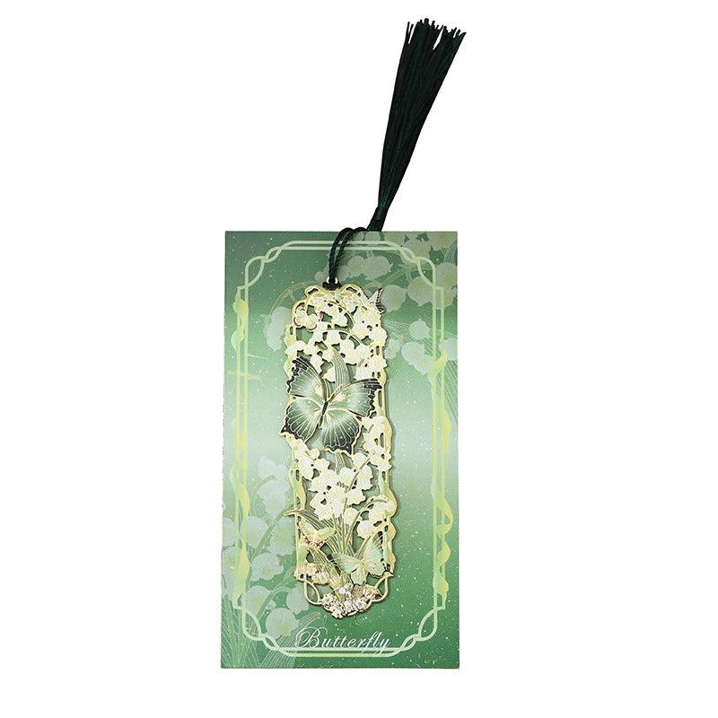 Chinese Style Tassel Hollow Butterfly Metal Bookmark Gift For Students Teachers Readi lifestyle view