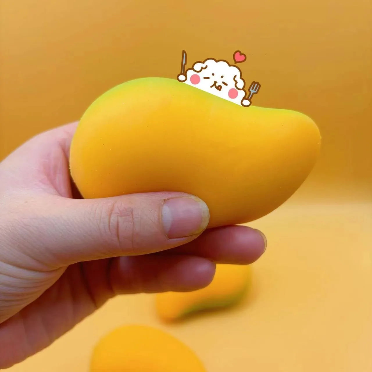 Stress Relief Toy Mango Squishy Ball | Super Slow Rebound Fidget Toy for Anxiety additional angle