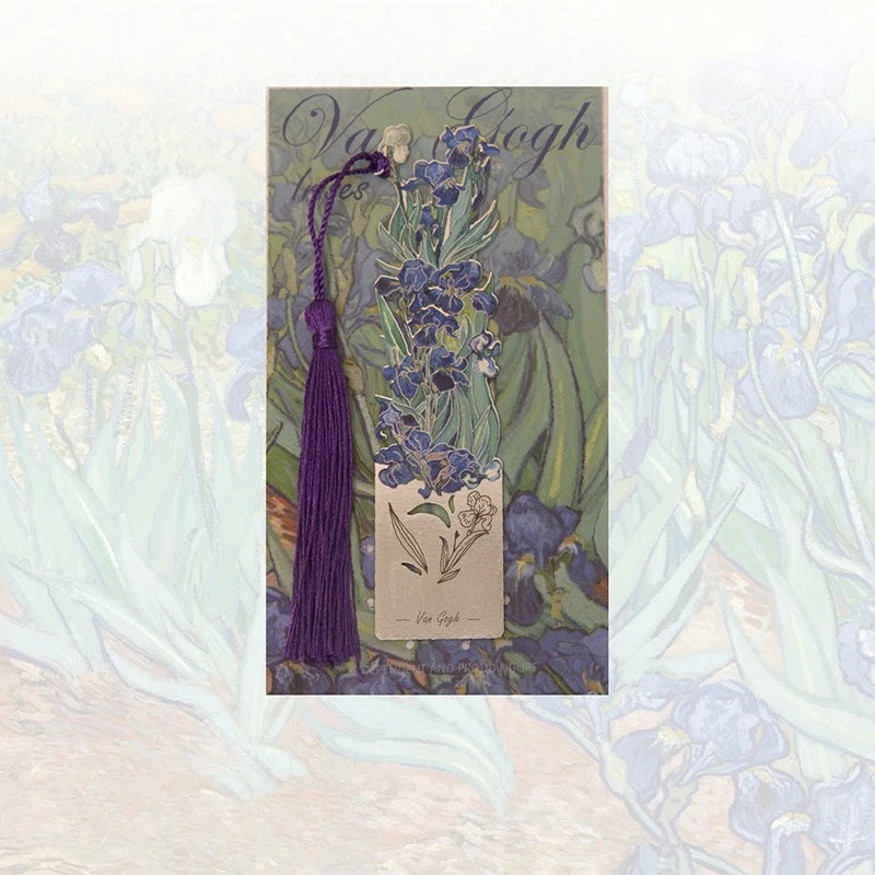 Floral Painting Hollow Metal Bookmark - Aesthetic Book Page Clip, Student Reading M additional angle