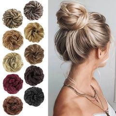 Synthetic Messy Hair Bun Chignon Scrunchies Fake Hair Band Braid Elastic Hairpiece Tail Chignon Donu