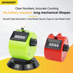 Manual Counter Mechanical Tally Handheld Rotary Clicker Counter | Resettable People Co close-up view