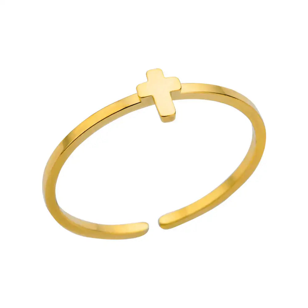 316L Stainless Steel Rings for Women Gold Color Never Fade Luxury Classic rings weddi alternate view