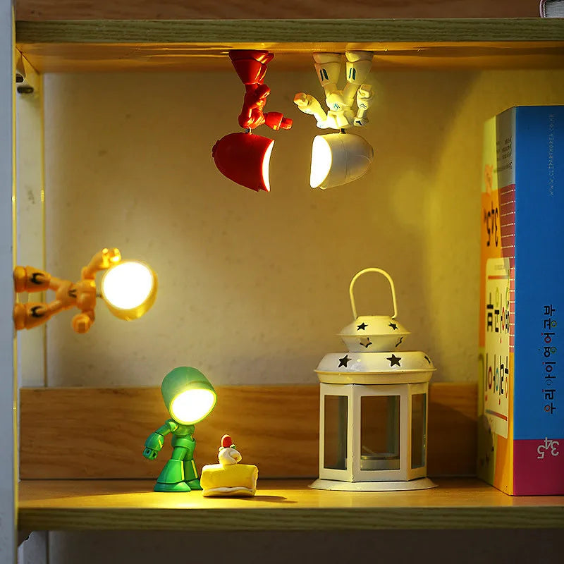 Mini Night Light LED Cartoon Hero Police Desktop Lamp | Cute Bedroom Decor for Kids close-up view