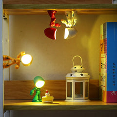 Mini Night Light LED Cartoon Hero Police Desktop Lamp | Cute Bedroom Decor for Kids close-up view