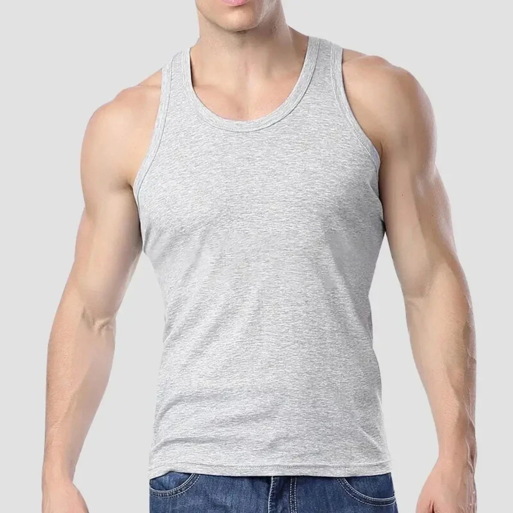 2026 Men's Summer Tight Tank Top, Lightweight Cotton Breathable Quick Dry Vest, Sports Casual Pajamas Outdoor Sleeveless Shirt
