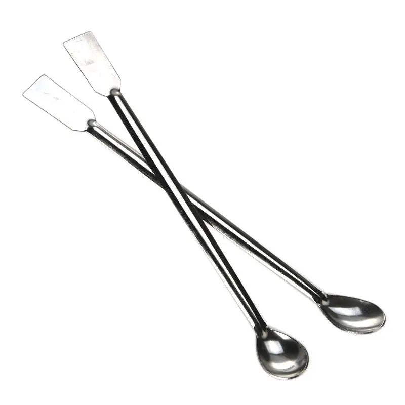 Double End Laboratory Medicine Spoon | Stainless Steel Sampling Scoop with Spatula alternate view