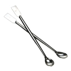 Double End Laboratory Medicine Spoon | Stainless Steel Sampling Scoop with Spatula alternate view