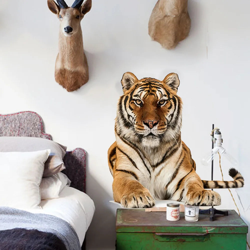 Vibrant Tiger Wall Sticker | Peel Off Living Room Bedroom Decor lifestyle view