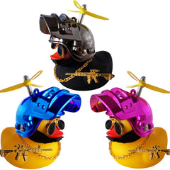 Motor Accessories Yellow Duck with Helmet for Bike Without Lights Auto Car Accessories Duck In The C