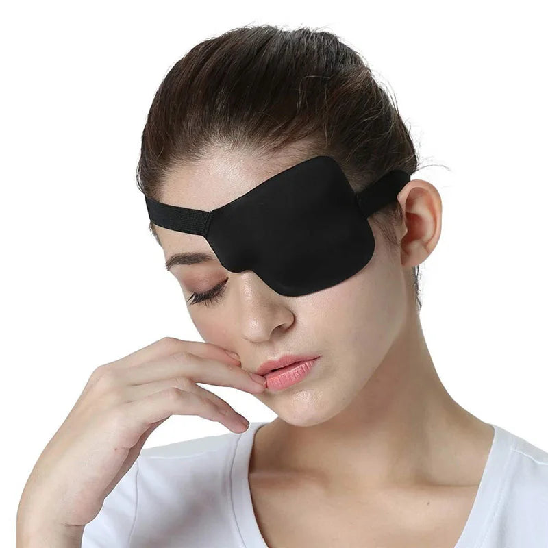 Black Single Eyepatch Blindfold | Adjustable Eye Mask for Sleeping, Amblyopia, and additional angle