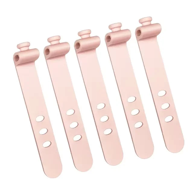 5/10pcs Cable Organizer Clip Strap Silicone Strap Line Storge Holder Cable Wire Wrap O close-up view