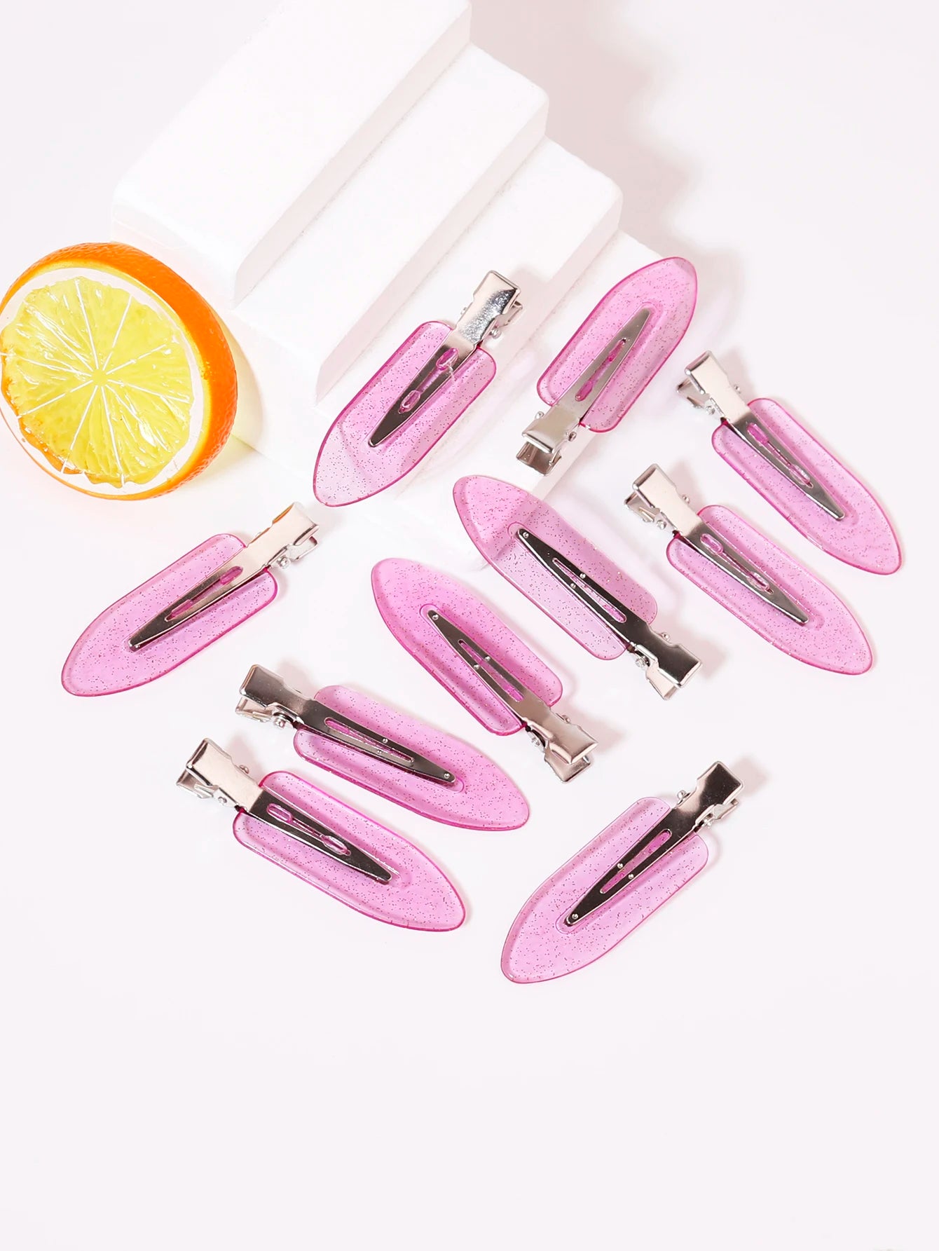 10pcs Seamless Fashion Girl Transparent Hair Clips, Makeup Facial Accessory Clips Stylin detail view