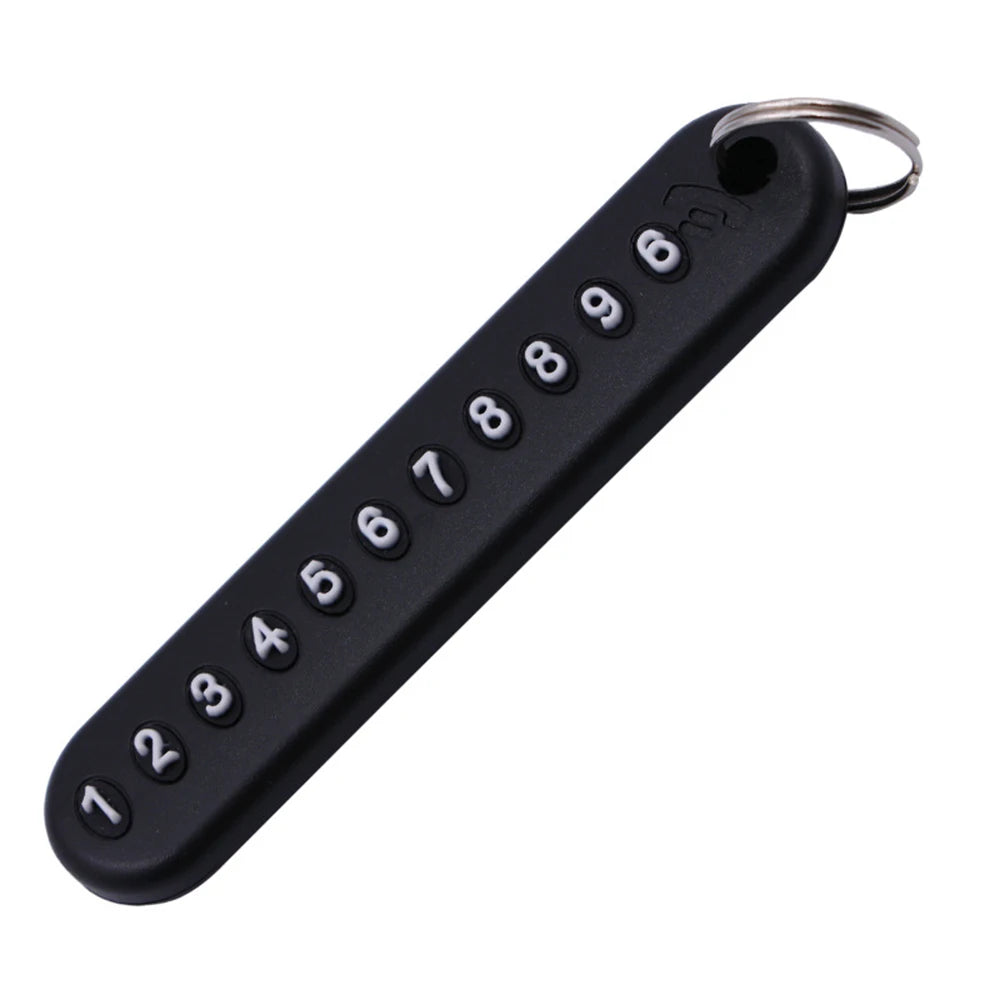 Car Phone Number Keychain | Anti-Lost Key Ring with Number Plate additional angle