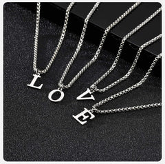 Minimal A-Z Initial Necklace for Men | Stainless Steel Letter Pendant alternate view
