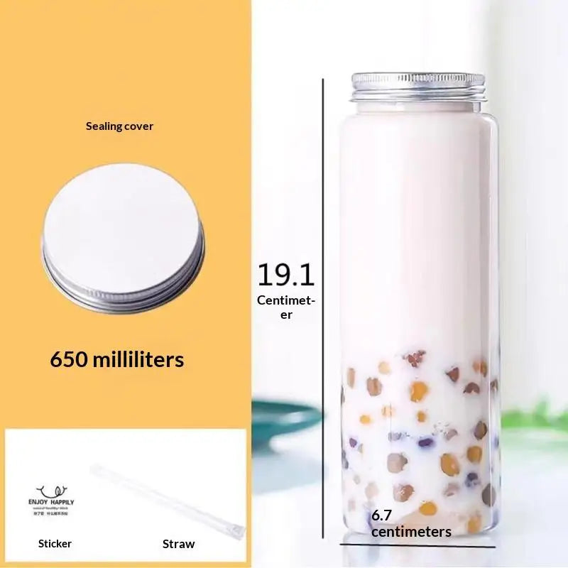 Plastic Disposable Square Plastic Bottle 500ML 650ML Juice Beverage Milk Tea Yogurt C alternate view
