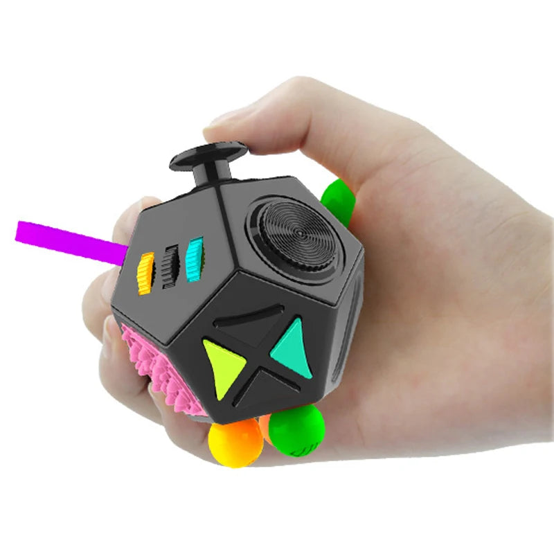 6/12 Sides Rainbow Fidget Cube | Decompression Sensory Toy for Anxiety and ADHD alternate view