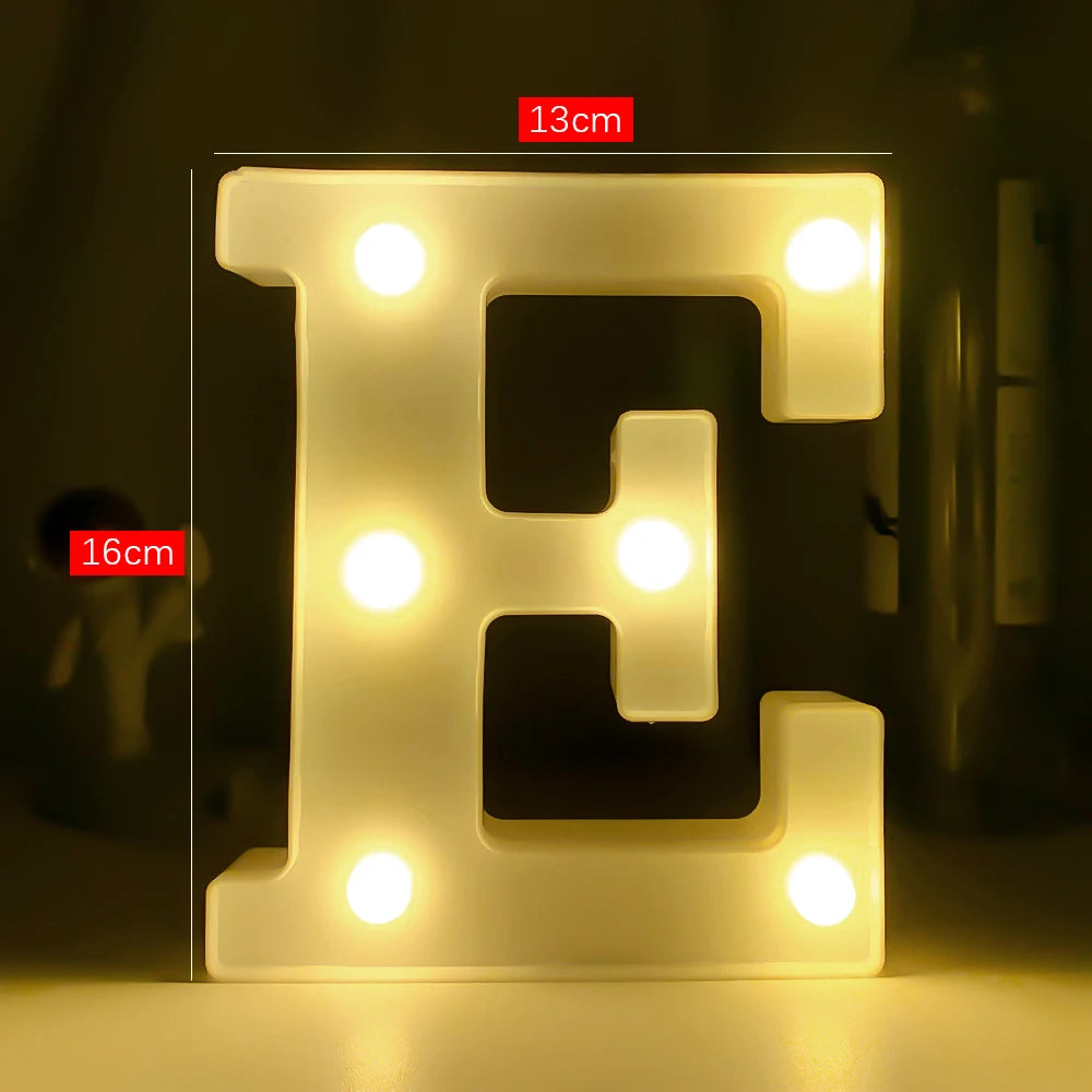 Creative Luminous Letter Night Light | Battery-Powered LED Decor for Parties close-up view