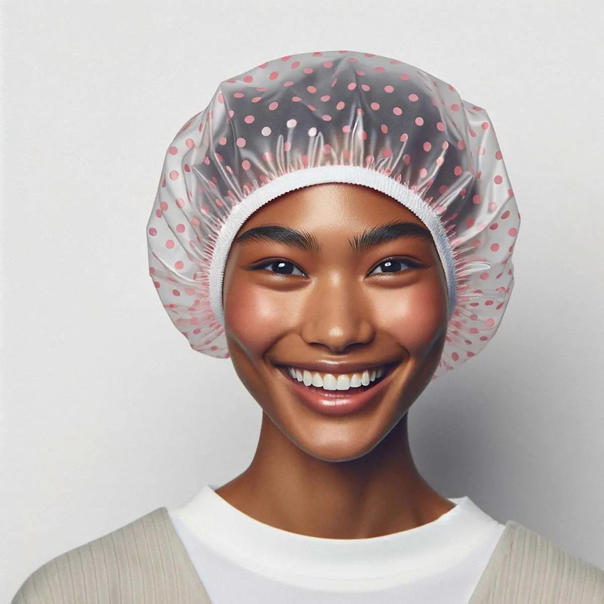 1/5pcs Shower Cap Waterproof Bathing Household Long Hair Shower Dry Hair Cap Kitchen Fum detail view